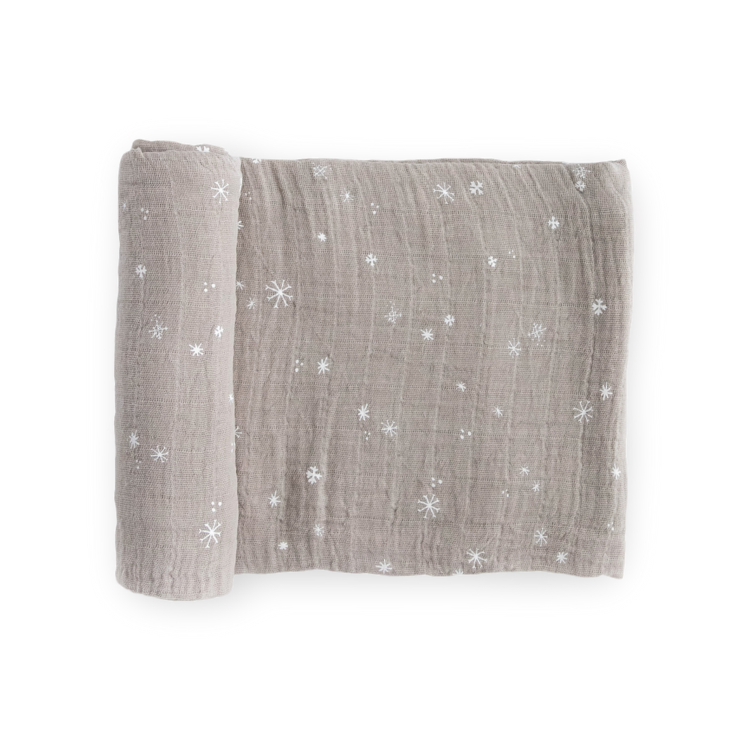 Snow Flurries Cotton Muslin Swaddle