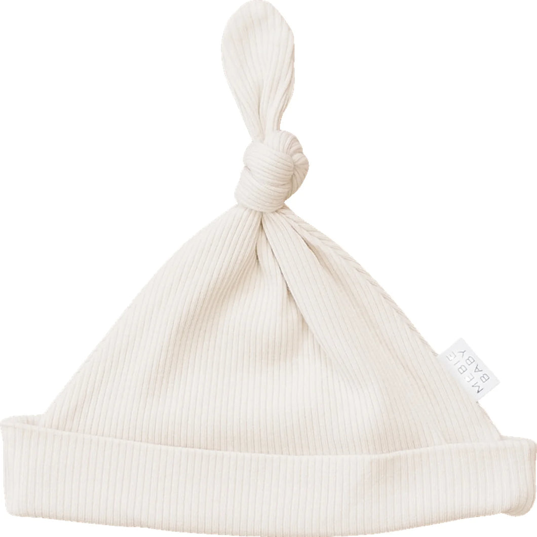 Organic Ribbed Knot Hat Newborn