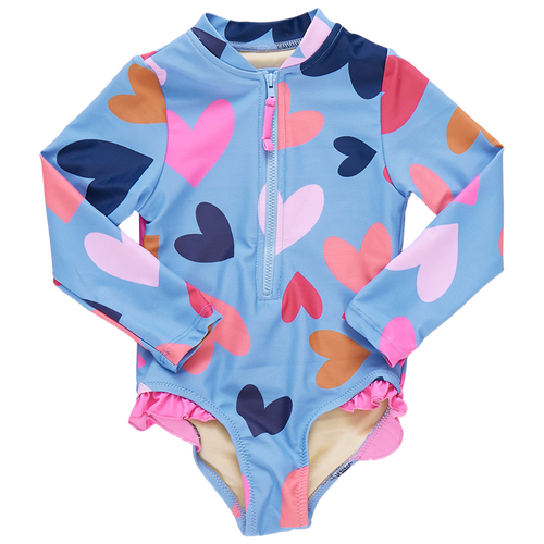Girls Arden Suit Multi Tossed Hearts