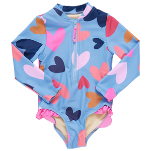 Girls Arden Suit Multi Tossed Hearts