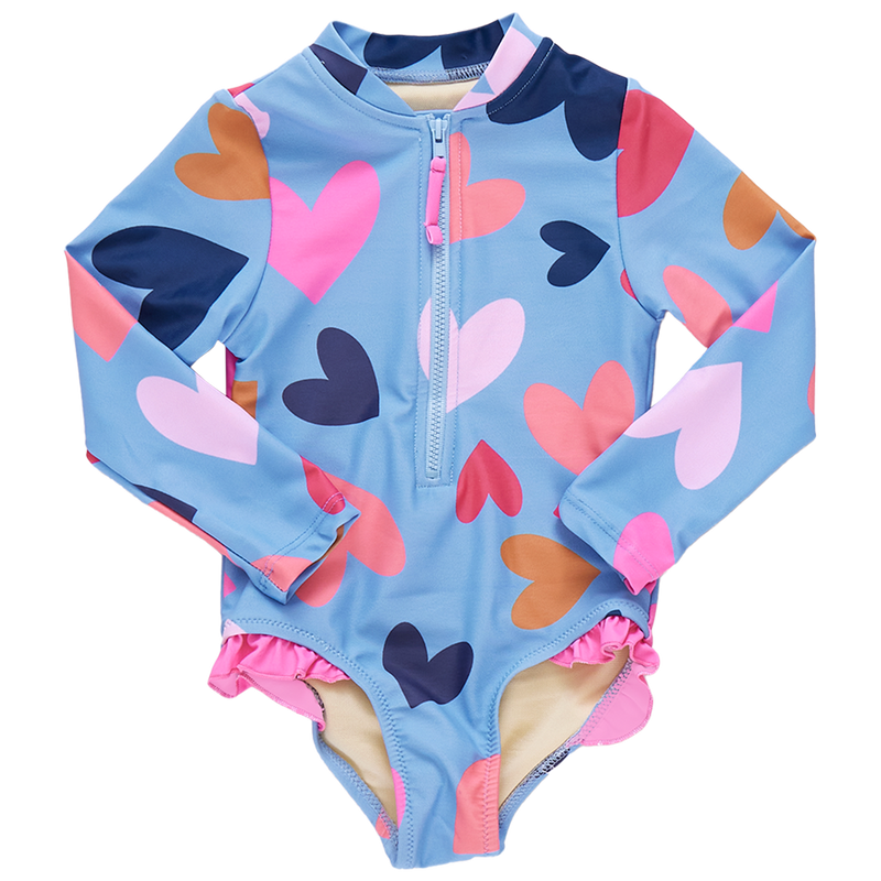 Girls Arden Suit Multi Tossed Hearts