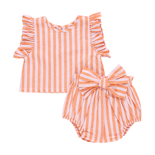Orange Pink Stripe Abigail Set