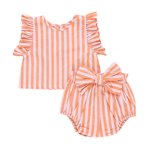 Orange Pink Stripe Abigail Set