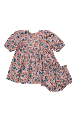 Mauveglow Vine Floral Baby Rowan Dress Set