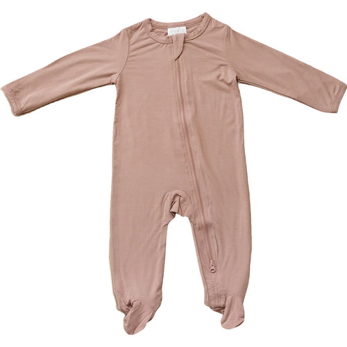 Dusty Rose Bamboo Zipper Footie