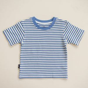 Blue Stripe Finley Baby Tee