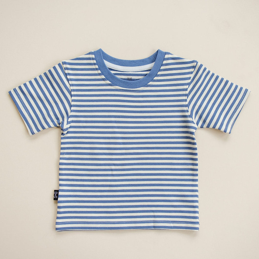 Blue Stripe Finley Baby Tee