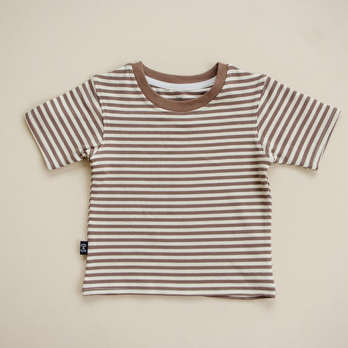 Brown Stripe Finley Baby Tee