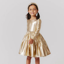 Load image into Gallery viewer, Gold Lame Polly Dress