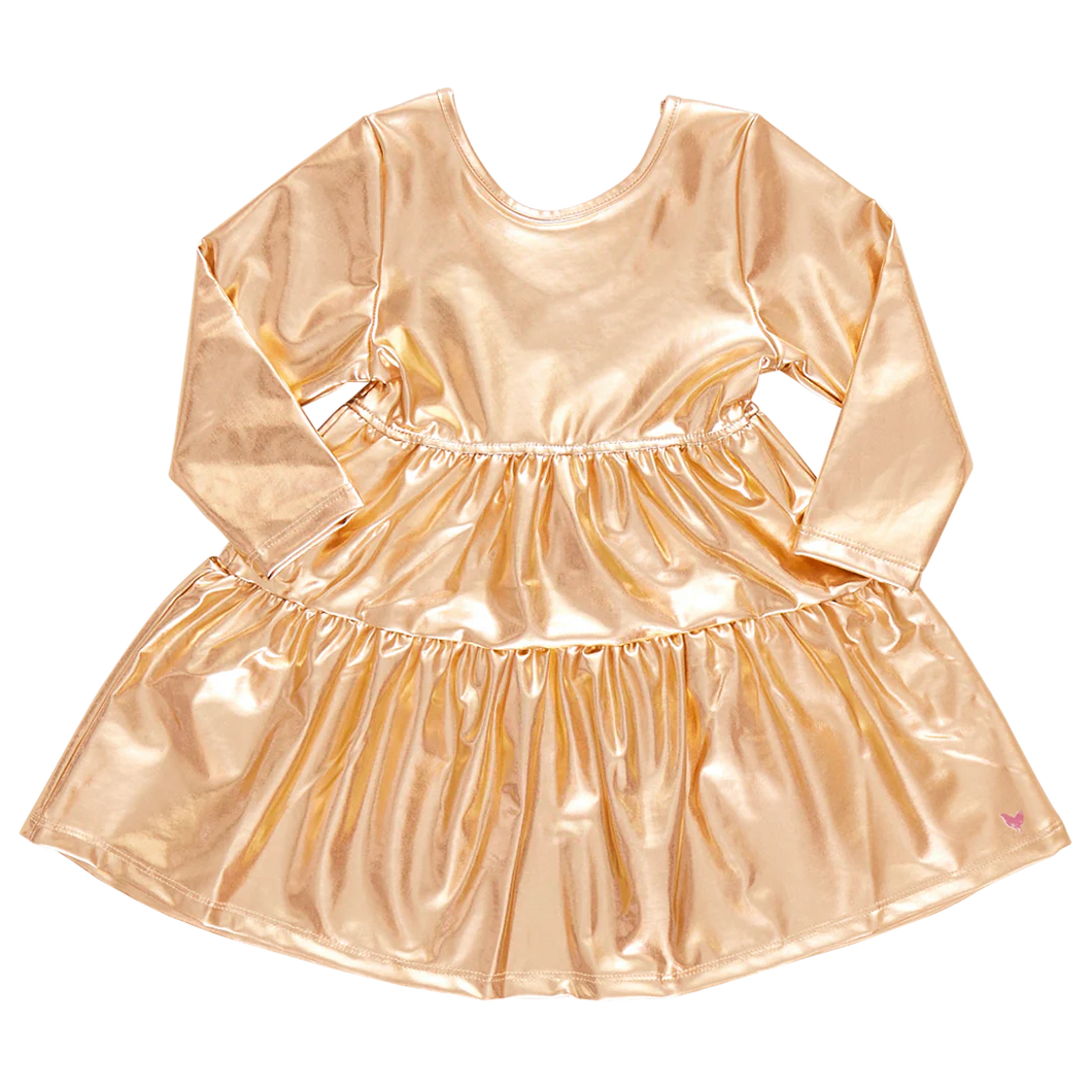 Gold Lame Polly Dress