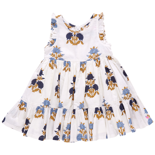 White Flowerette Kelsey Dress