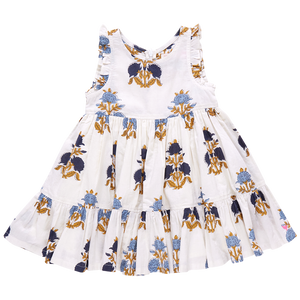 White Flowerette Kelsey Dress