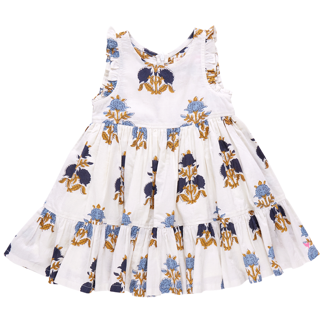 White Flowerette Kelsey Dress