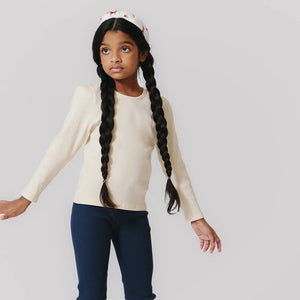 Antique White Organic Camel Rib Top