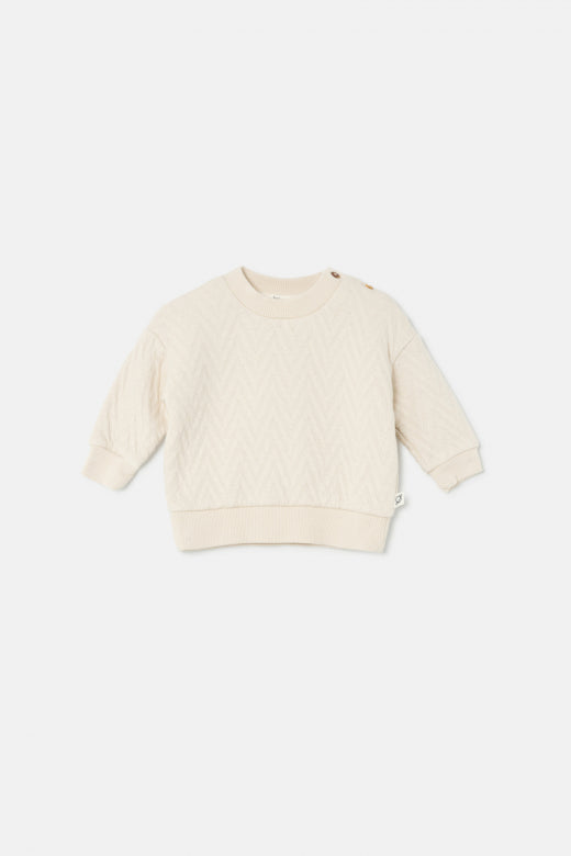 Stone Quilted Zig Zag Baby Sweater