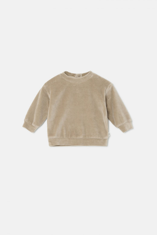 Beige Velour Baby Sweater