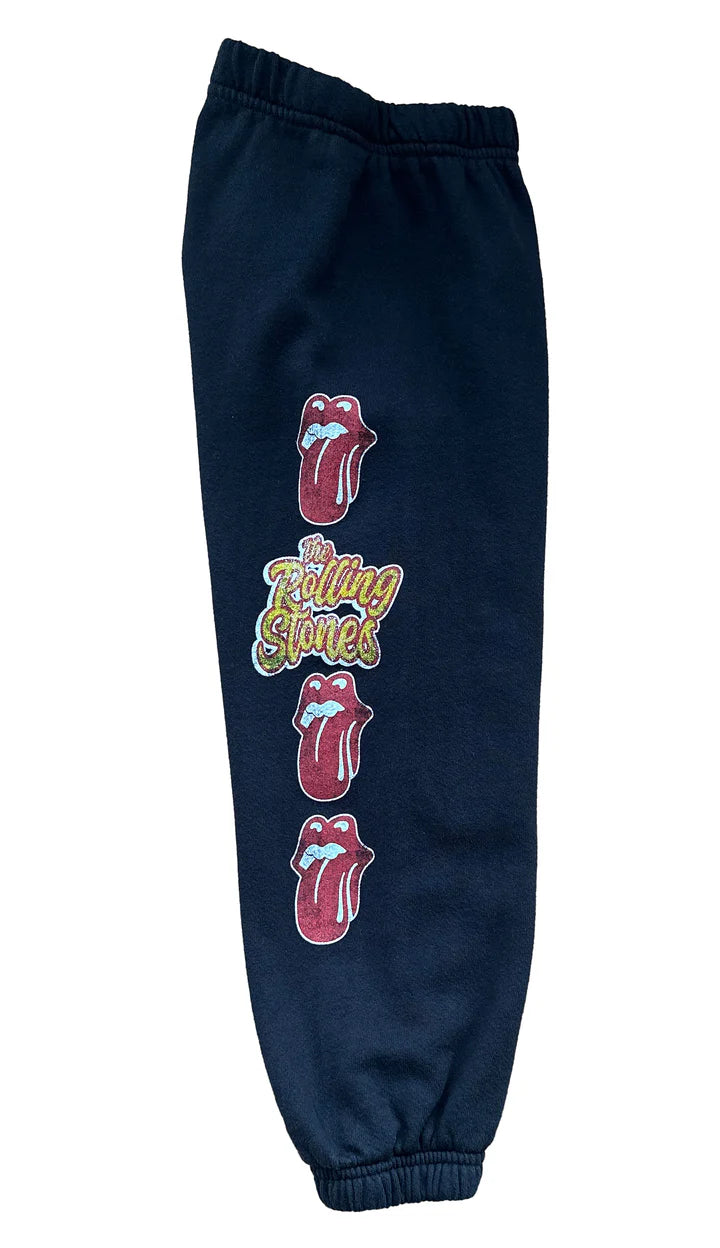 Black Rolling Stones Tongue Sweatpants