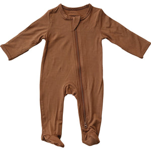 Rust Bamboo Zipper Footie