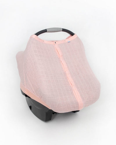 Rose Petal Cotton Muslin Car Seat Canopy