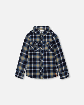 Black Iris Polar Plaid Button Down Shirt