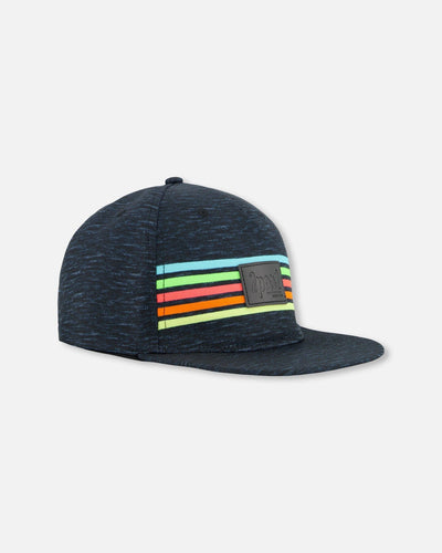 Heather Black Neon Stripe Cap