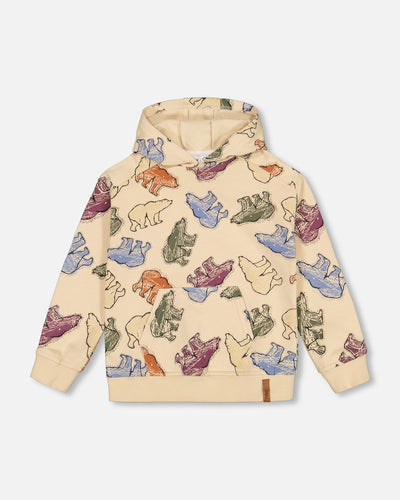 Printed Bear Fleece Hoodie