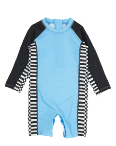 Crystal Blue Shorebreak Long Sleeve Baby Surf Suit