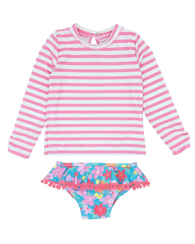 Prism Pink Sandy Toes Baby Two-Piece Swimsuit