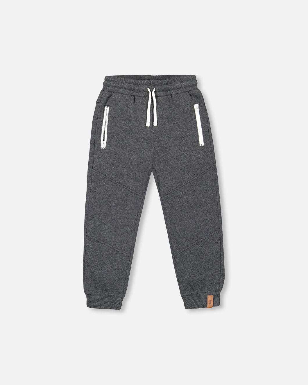 Charcoal Fleece Sweatpants With Zipper Pockets
