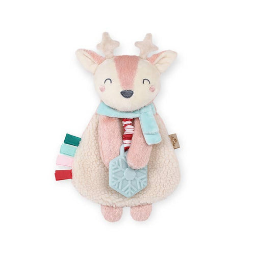 Pink Reindeer Holiday Itzy Lovey™ Plush + Teether Toy