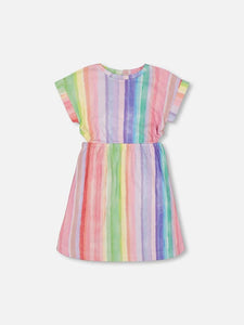 Rainbow Stripe French Terry Dress
