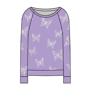 Lavender Glitter Butterflies Sweatshirt