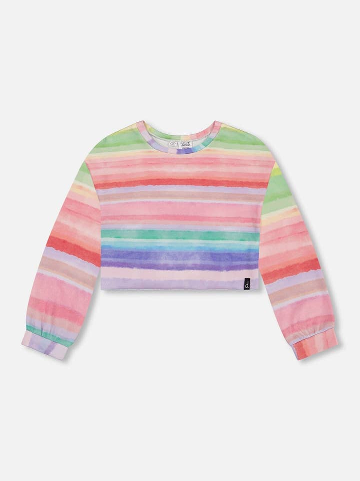 Rainbow Stripe French Terry Sweatshirt