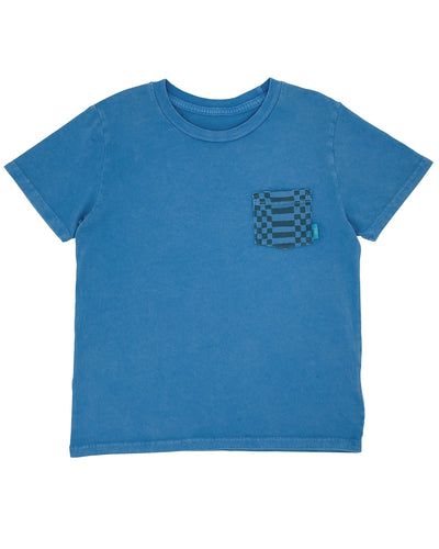 Seaside Blue Tides Short Sleeve Pocket Tee