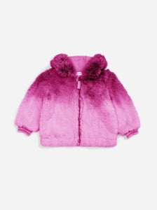 Deep Purple Dip Dye Baby Fur Coat