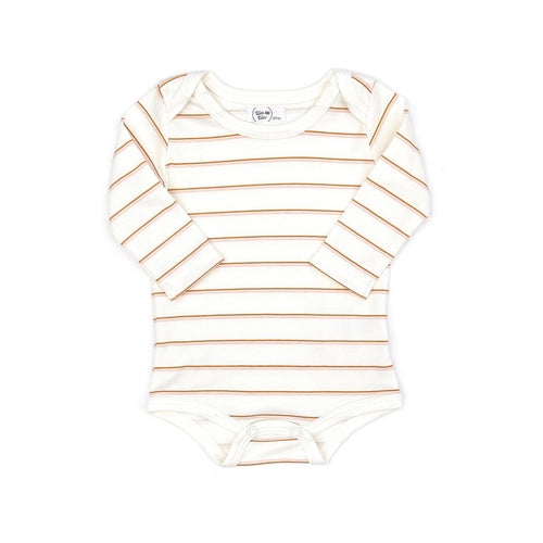 Natural Shell Pink Stripe Long Sleeve Bodysuit