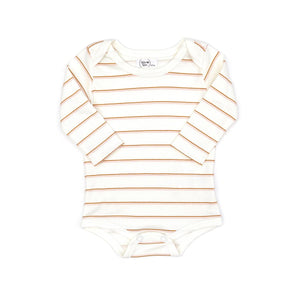 Natural Shell Pink Stripe Long Sleeve Bodysuit