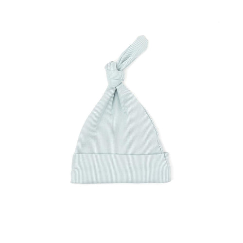 Light Blue Ribbed Knot Hat
