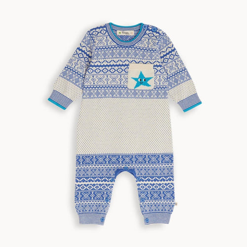 Blue Jacquard Cashmere Playsuit
