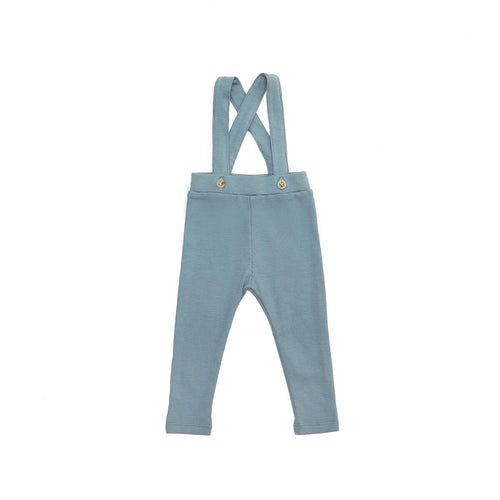 Blue Ribbed Suspender Pant