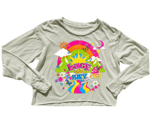 Cream Lucy In The Sky Not Quite Crop Long Sleeve Tee