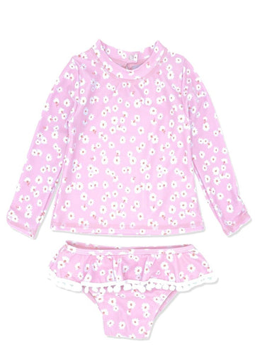 Fairy Tale Pink Sandy Toes Long Sleeve Baby Ruffle Set