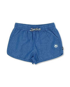 Washed Indigo Daisy Denim Short