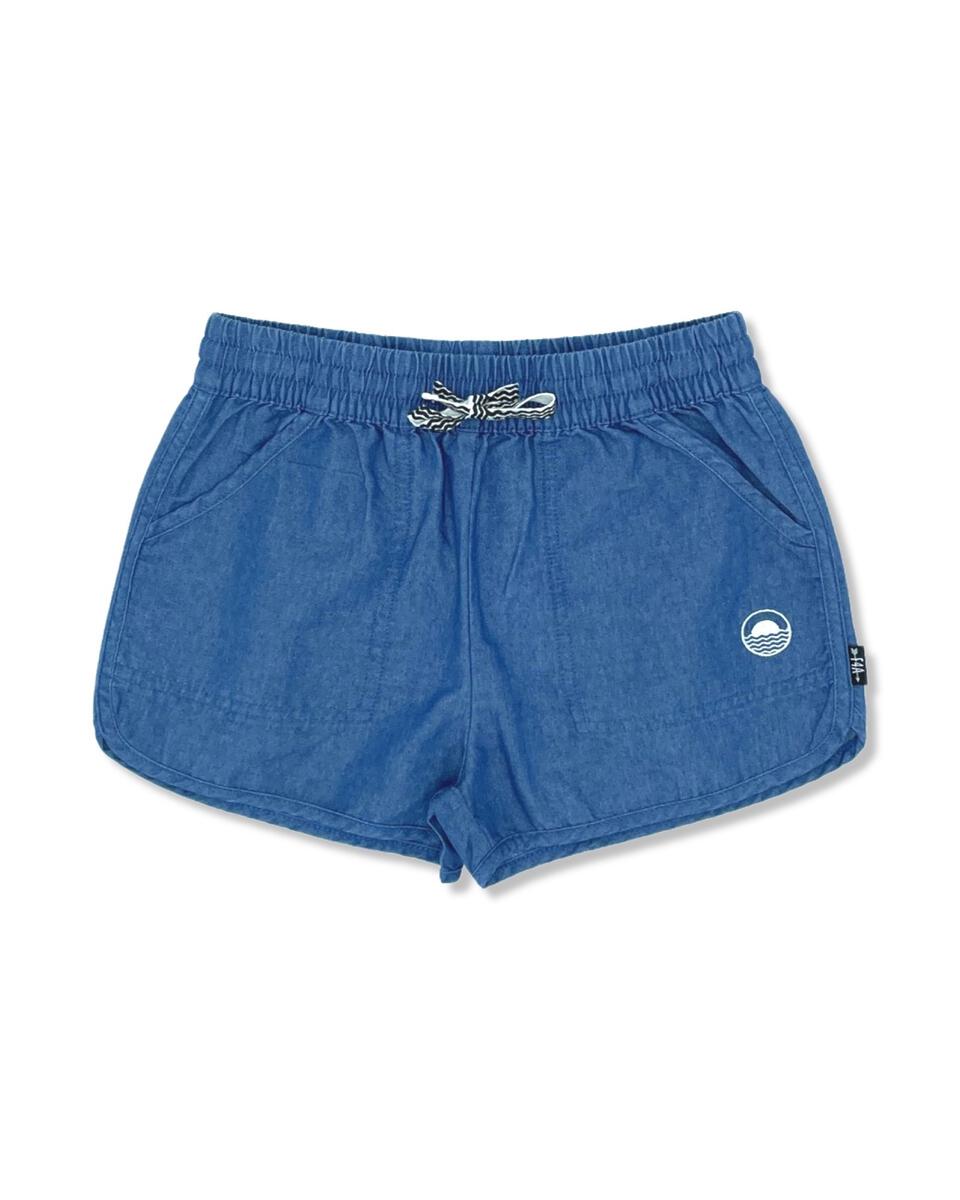 Washed Indigo Daisy Denim Short
