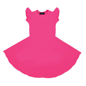 Poppy Pink Ruffle Twirl Dress