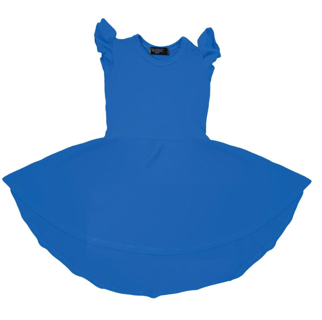 Monday Blues Ruffle Twirl Dress