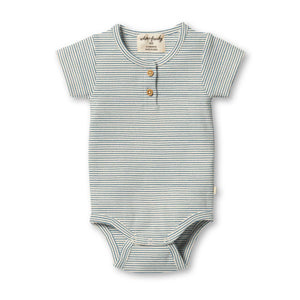 Bluestone Organic Stripe Ribbed Henley Baby Bodysuit