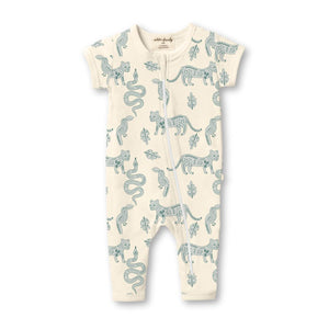 Hello Jungle Organic Short Sleeve Baby Zipsuit