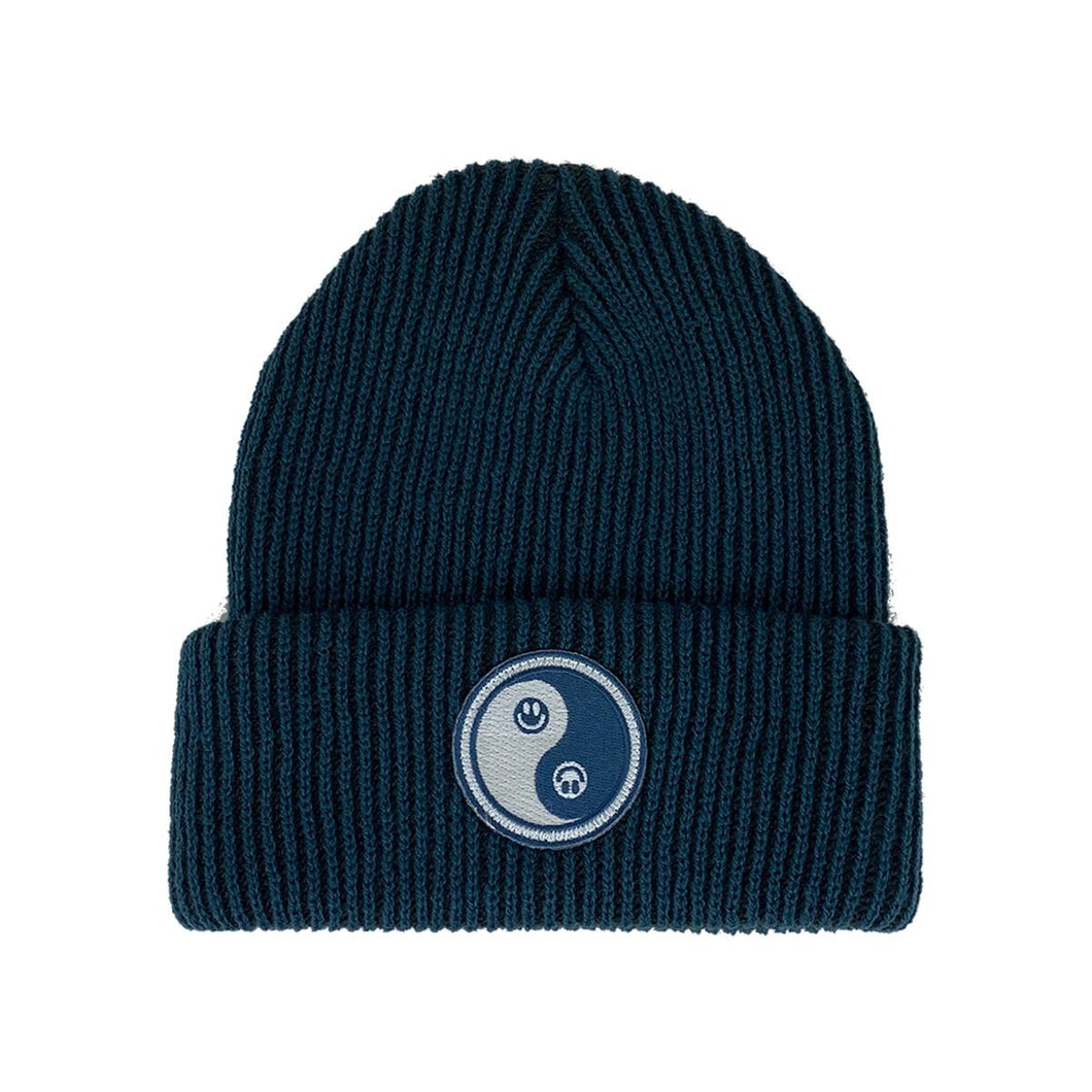 Blue Yin Yang Smiley Beanie