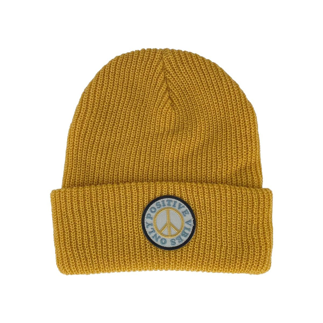 Vintage Gold Positive Vibes Beanie